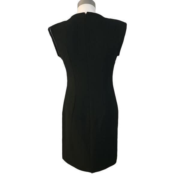 MAJE Raleuse sleeveless chain embellished crepe sheath dress in black Sz 1 S NEW - Picture 3 of 8